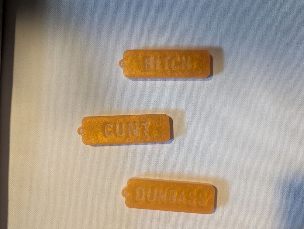 Cuss word key chains - Creamsicle