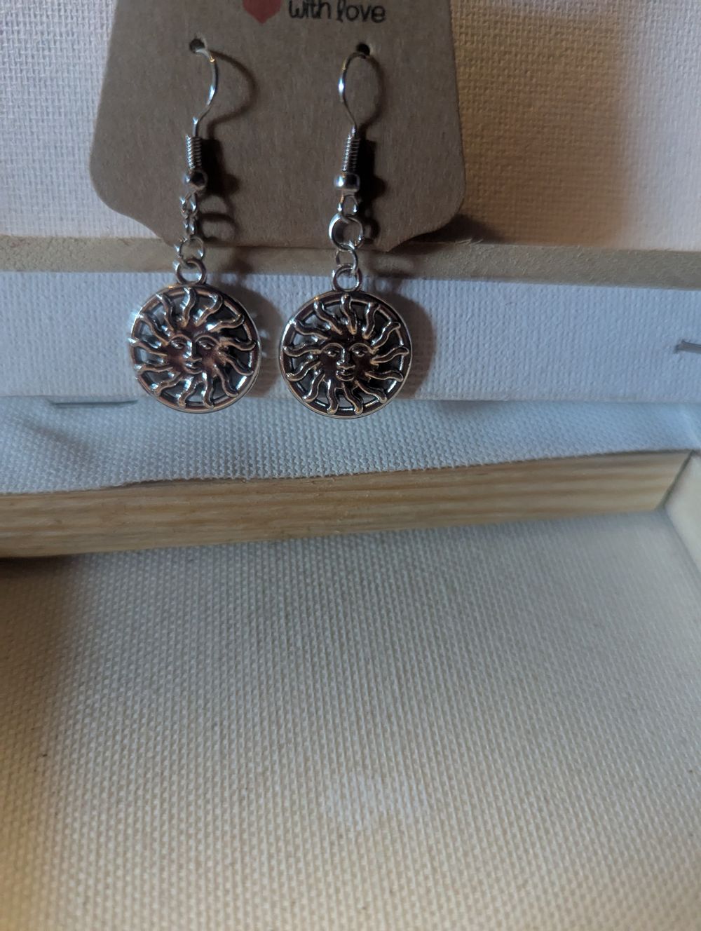 Silver sun (pickups) earrings