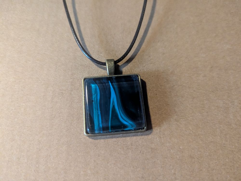 Paint capsule necklace - square