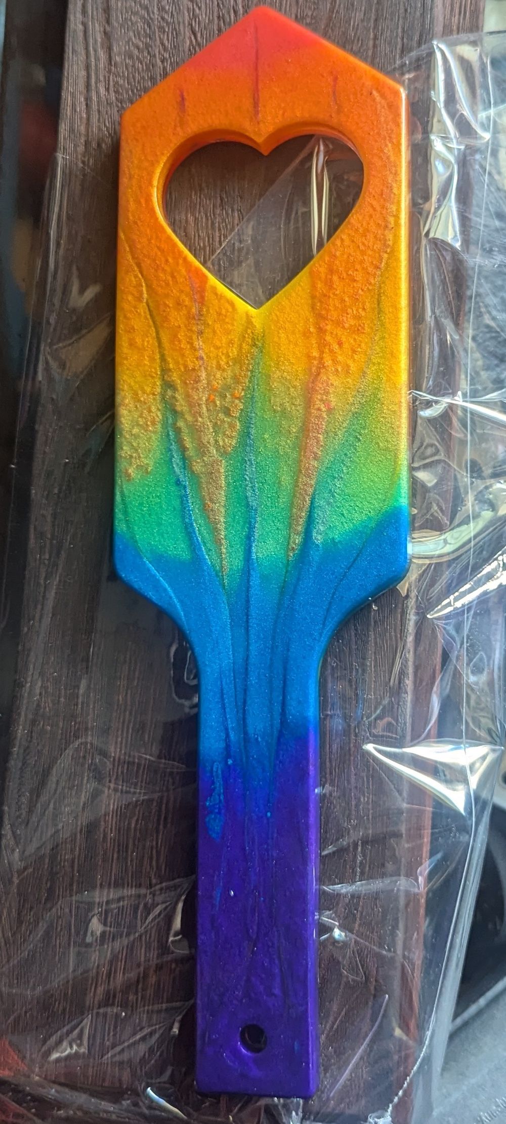 Rainbow heart paddle