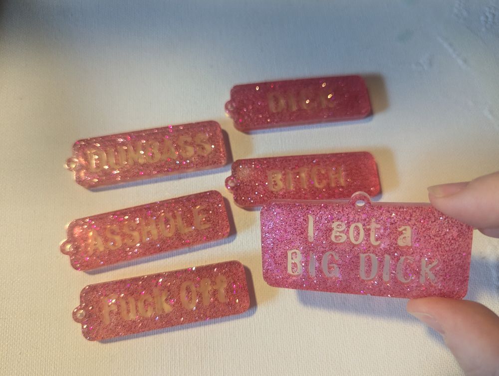 Cuss word key chains - pink